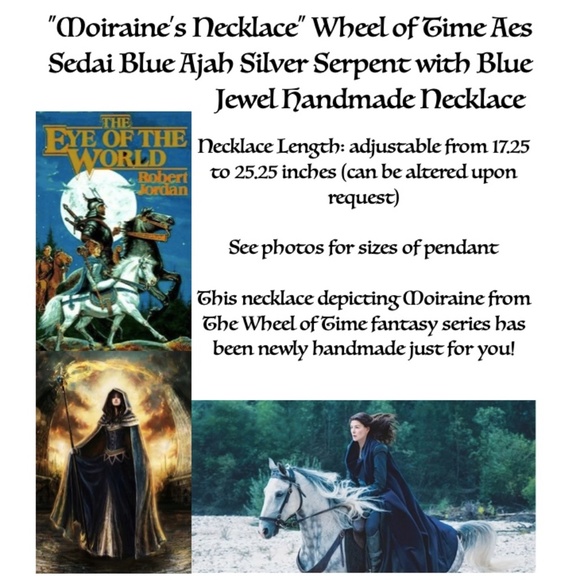 Moiraine's Necklace Wheel of Time Aes Sedai Blue Ajah Handmade Serpent Necklace - Picture 15 of 16